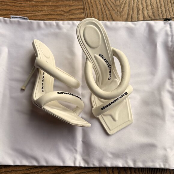 NEW Alexander Wang Julie Tubular Sandal White Leather Size 7 - Picture 11 of 15